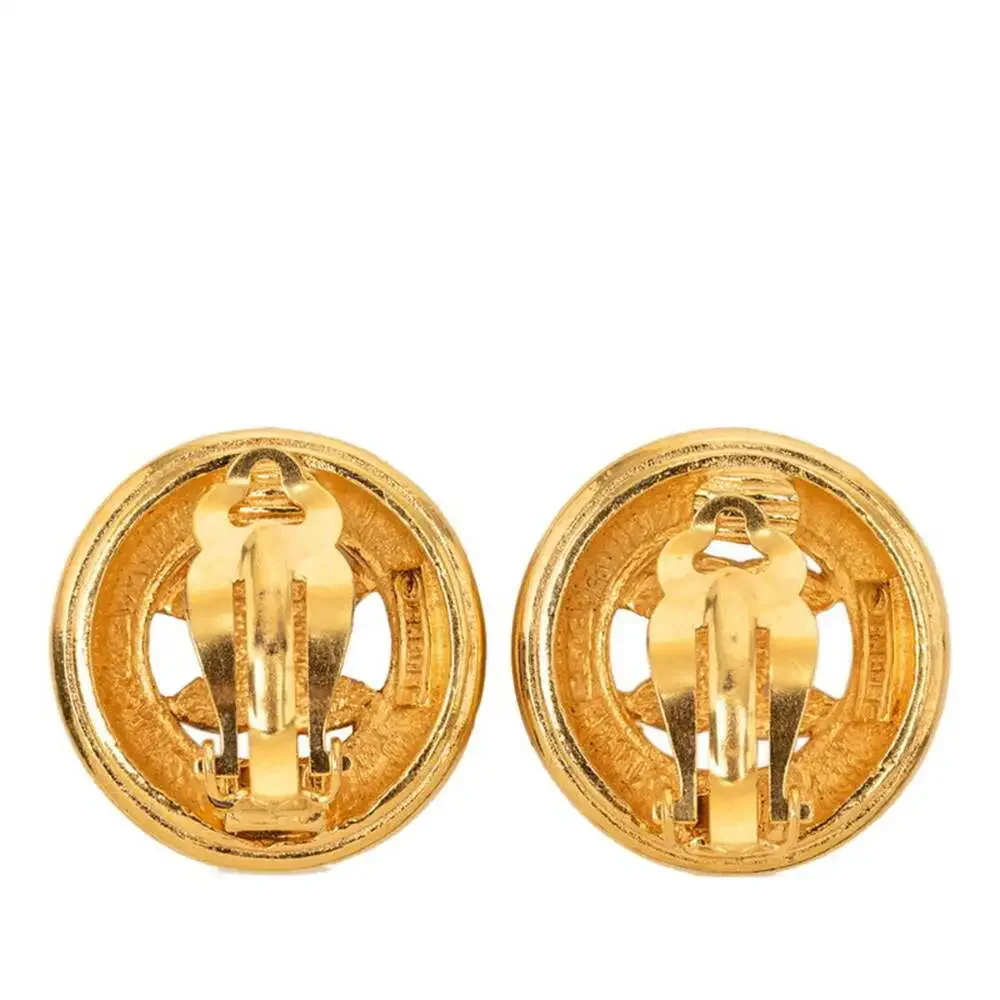 Chanel Cc Logo Clip-On Earrings Metal #256788C58B